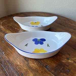 Maxam Portugal Pottery Italian Daisy Au Gratin Casserole 10”